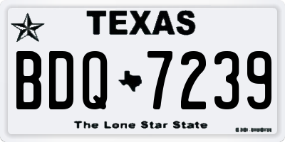 TX license plate BDQ7239
