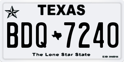 TX license plate BDQ7240