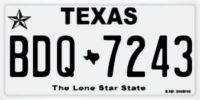 TX license plate BDQ7243