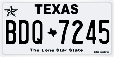 TX license plate BDQ7245