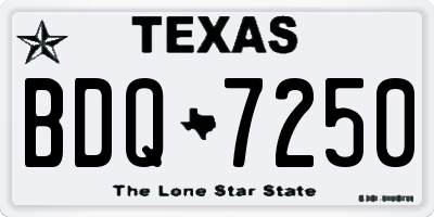 TX license plate BDQ7250