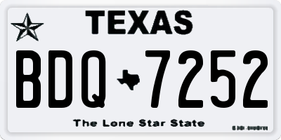TX license plate BDQ7252