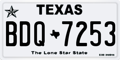 TX license plate BDQ7253