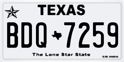 TX license plate BDQ7259