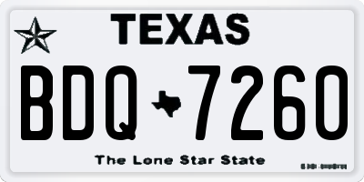 TX license plate BDQ7260