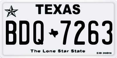 TX license plate BDQ7263
