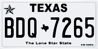 TX license plate BDQ7265