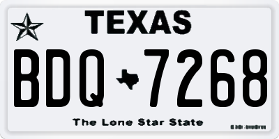 TX license plate BDQ7268