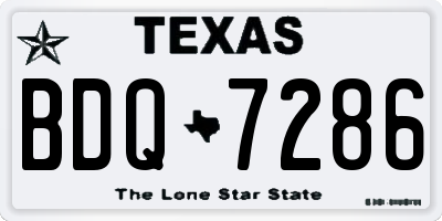 TX license plate BDQ7286