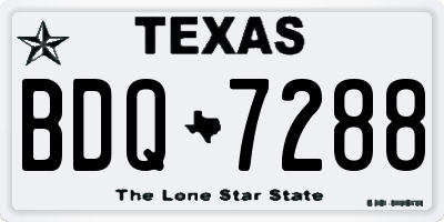 TX license plate BDQ7288