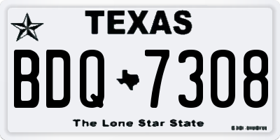 TX license plate BDQ7308