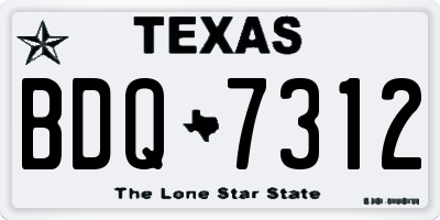 TX license plate BDQ7312