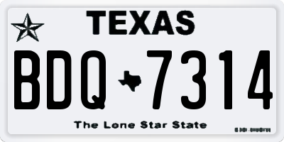 TX license plate BDQ7314