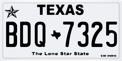 TX license plate BDQ7325