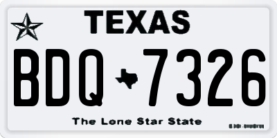TX license plate BDQ7326