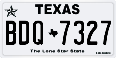 TX license plate BDQ7327
