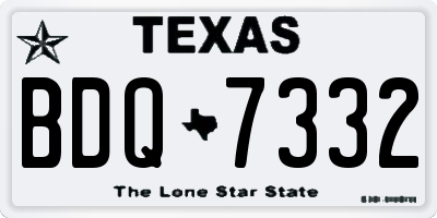 TX license plate BDQ7332