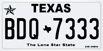 TX license plate BDQ7333