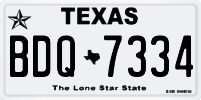 TX license plate BDQ7334