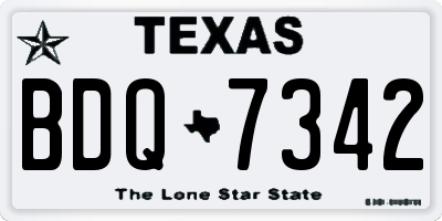 TX license plate BDQ7342