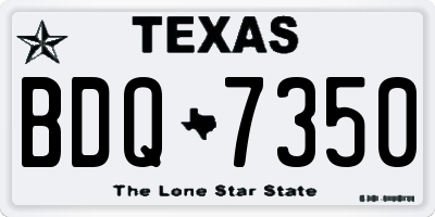 TX license plate BDQ7350