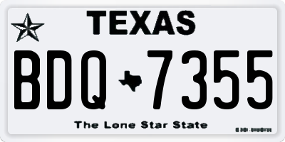 TX license plate BDQ7355