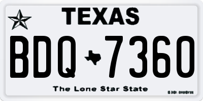 TX license plate BDQ7360