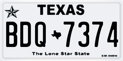 TX license plate BDQ7374