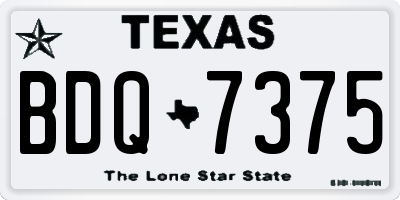 TX license plate BDQ7375