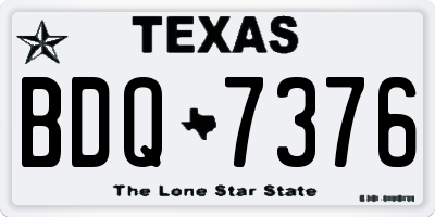 TX license plate BDQ7376