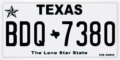 TX license plate BDQ7380