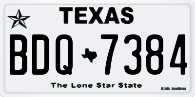 TX license plate BDQ7384