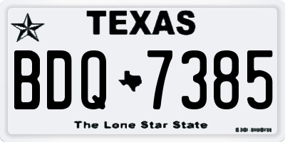 TX license plate BDQ7385