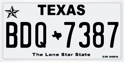 TX license plate BDQ7387
