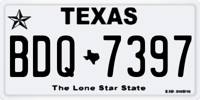TX license plate BDQ7397