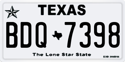 TX license plate BDQ7398