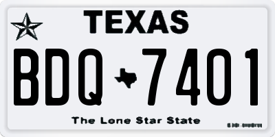 TX license plate BDQ7401