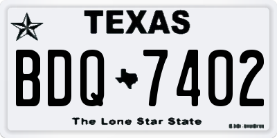 TX license plate BDQ7402
