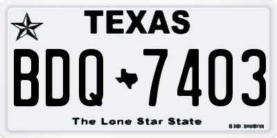TX license plate BDQ7403