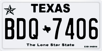 TX license plate BDQ7406