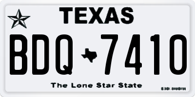 TX license plate BDQ7410