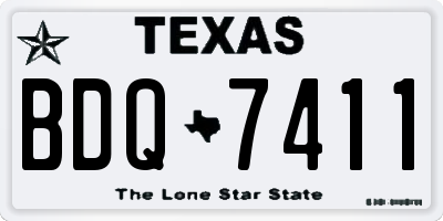 TX license plate BDQ7411