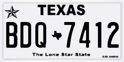 TX license plate BDQ7412