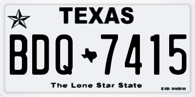 TX license plate BDQ7415