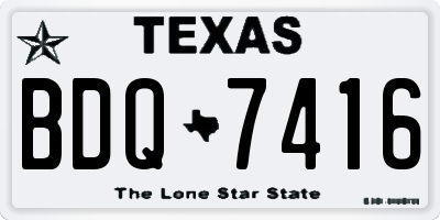TX license plate BDQ7416