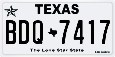 TX license plate BDQ7417