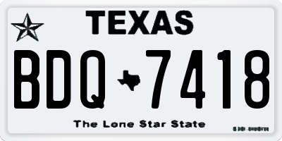 TX license plate BDQ7418