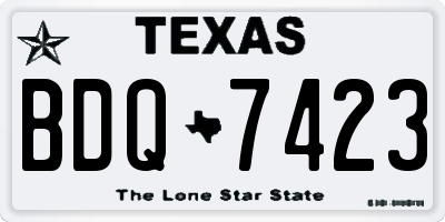 TX license plate BDQ7423
