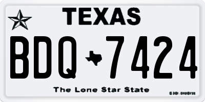 TX license plate BDQ7424