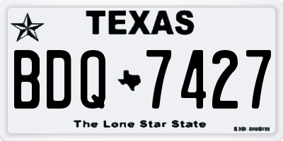 TX license plate BDQ7427